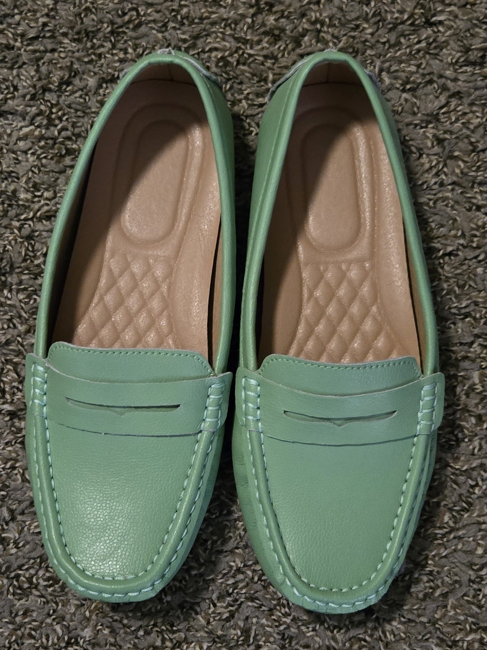 Women's Mint Green Slip-On Loafers